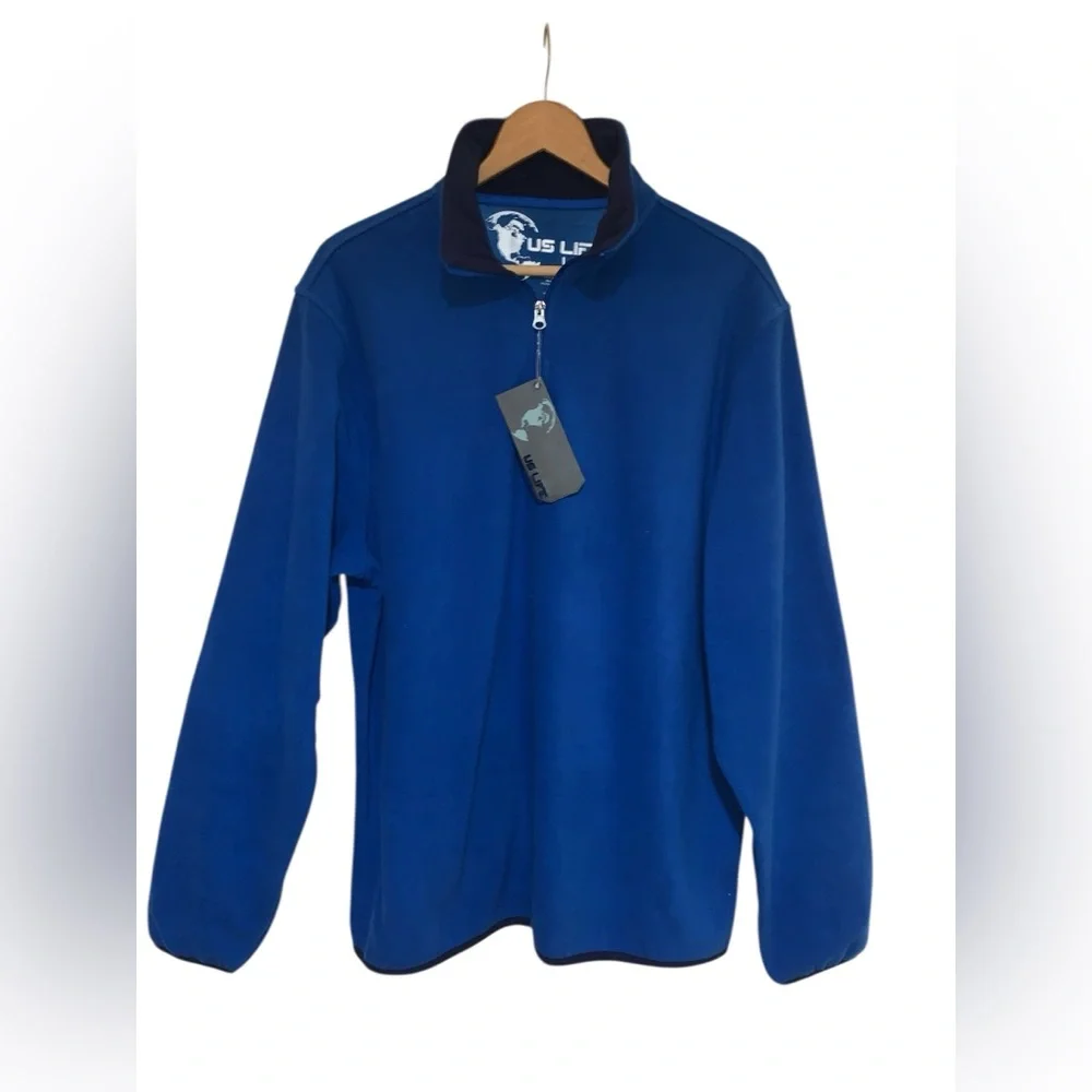 - NWT - US Life Men’s 1/4 Zip Pullover Fleece Sweater Size L